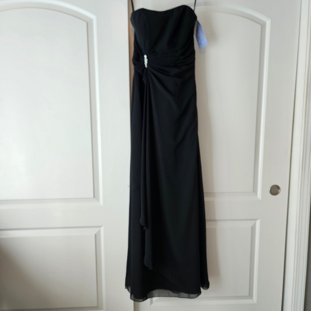 Mori Lee Black Strapless Gown‎ Dress Rhinestone 9/10 Prom Concert Bridesmaid